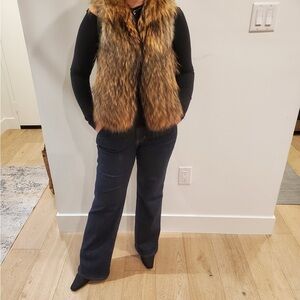 Adrienne Landau real Fur and Leather vest
